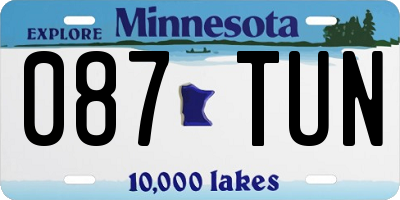 MN license plate 087TUN