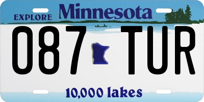 MN license plate 087TUR