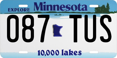 MN license plate 087TUS