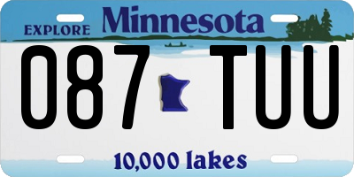 MN license plate 087TUU