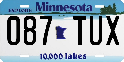 MN license plate 087TUX