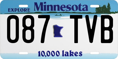 MN license plate 087TVB