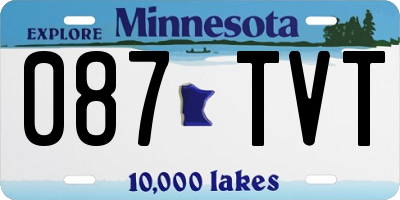 MN license plate 087TVT