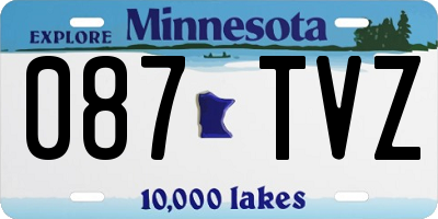 MN license plate 087TVZ