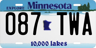 MN license plate 087TWA