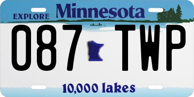 MN license plate 087TWP