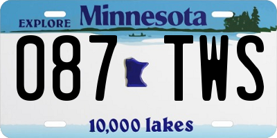 MN license plate 087TWS