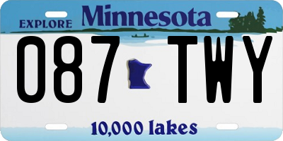 MN license plate 087TWY