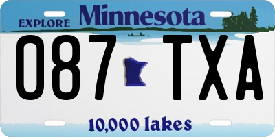 MN license plate 087TXA