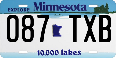 MN license plate 087TXB