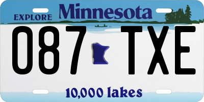 MN license plate 087TXE