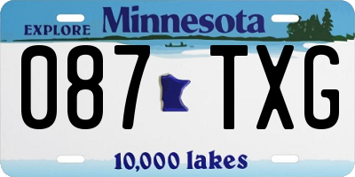 MN license plate 087TXG