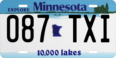 MN license plate 087TXI