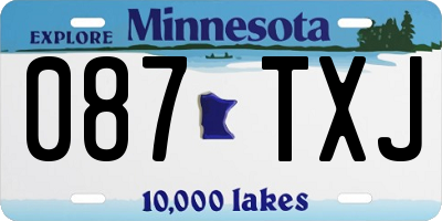 MN license plate 087TXJ