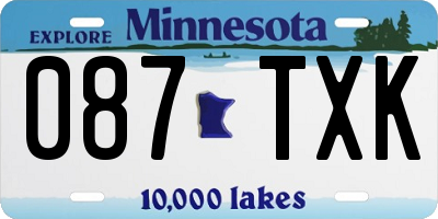 MN license plate 087TXK