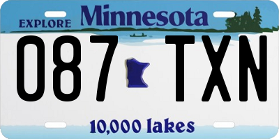 MN license plate 087TXN