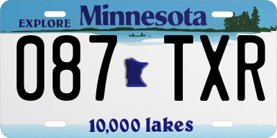 MN license plate 087TXR