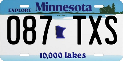 MN license plate 087TXS