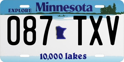 MN license plate 087TXV