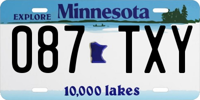 MN license plate 087TXY
