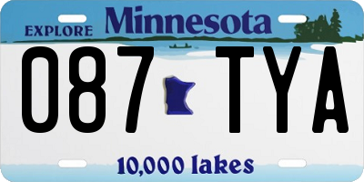 MN license plate 087TYA