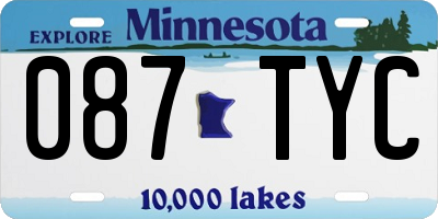 MN license plate 087TYC