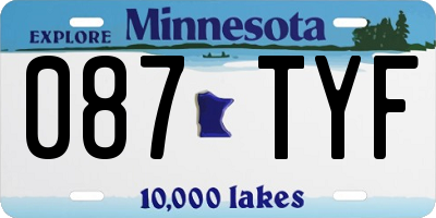 MN license plate 087TYF