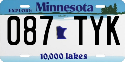 MN license plate 087TYK