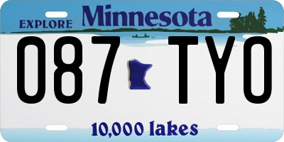 MN license plate 087TYO