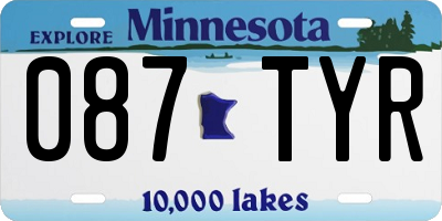 MN license plate 087TYR