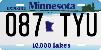 MN license plate 087TYU