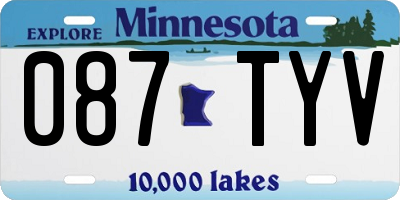 MN license plate 087TYV
