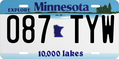MN license plate 087TYW