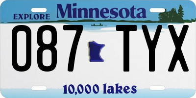 MN license plate 087TYX