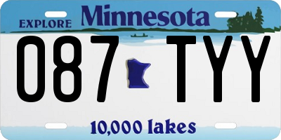 MN license plate 087TYY