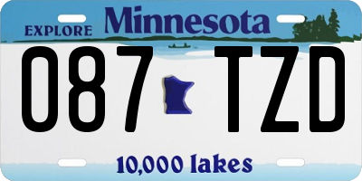 MN license plate 087TZD