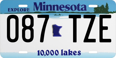 MN license plate 087TZE