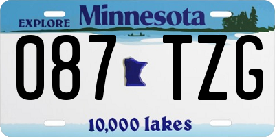 MN license plate 087TZG