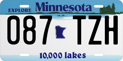 MN license plate 087TZH