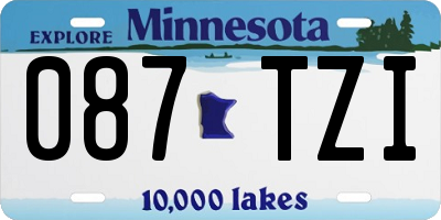 MN license plate 087TZI