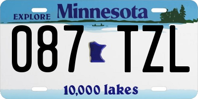 MN license plate 087TZL
