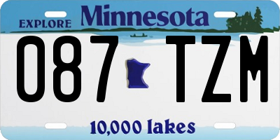 MN license plate 087TZM