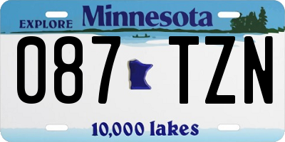 MN license plate 087TZN