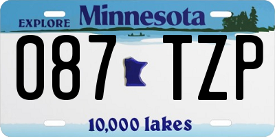 MN license plate 087TZP
