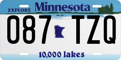 MN license plate 087TZQ
