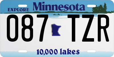 MN license plate 087TZR
