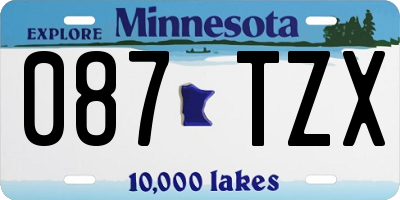 MN license plate 087TZX