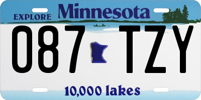 MN license plate 087TZY