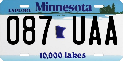 MN license plate 087UAA