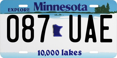 MN license plate 087UAE